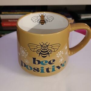 Bee Positive Yellow Mug